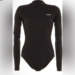 Kirin Open Back Bodysuit NWT Size L Black Long Sleeve